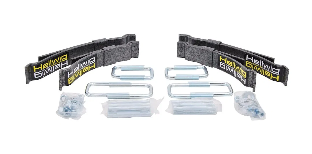 1515 – HELLWIG Helper Spring Kit, Leaf Spring Design Rear Upper 1500 Pound Load Capacity Steel With 2 Springs/ U Bolt...